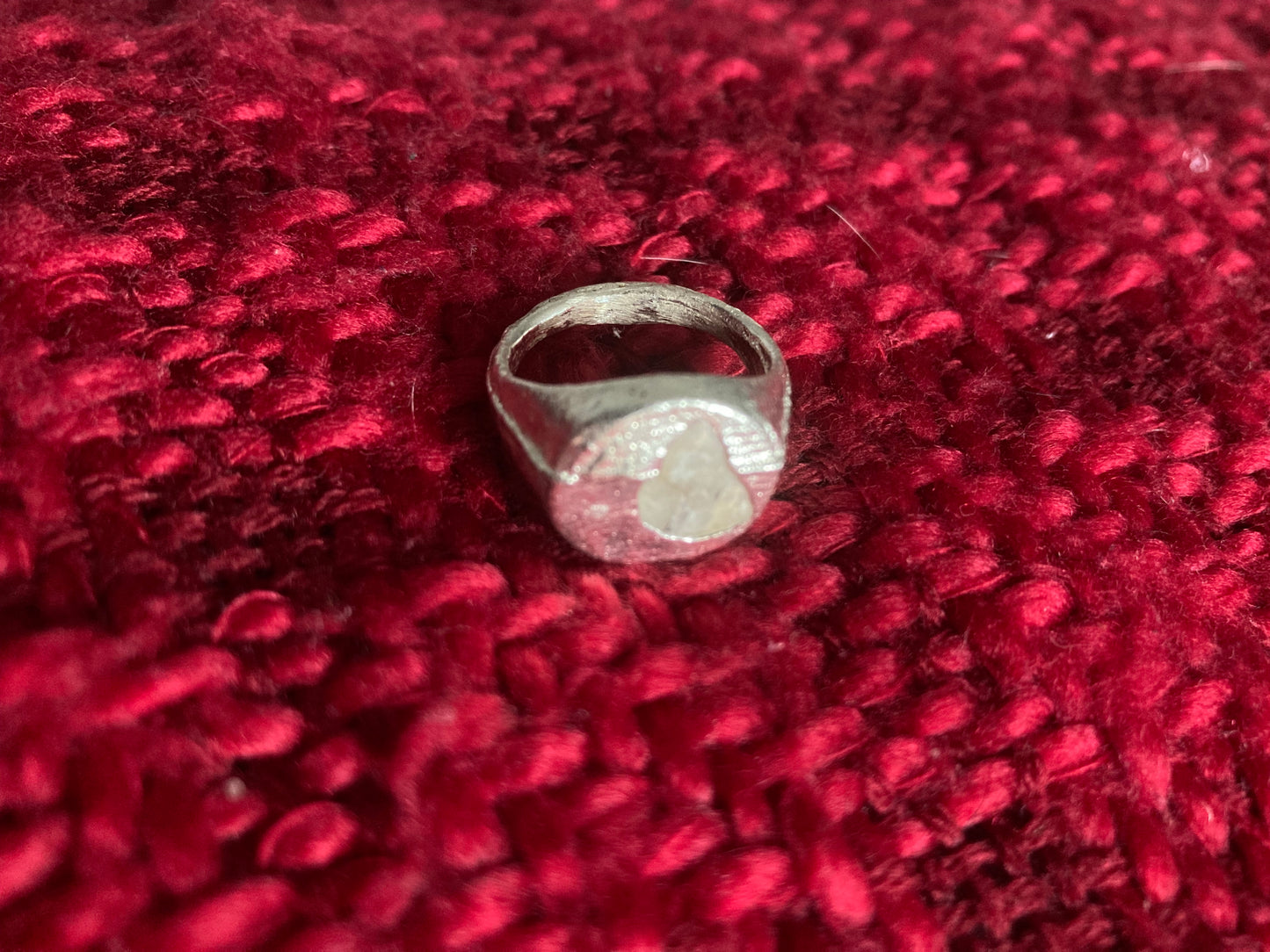 Avril Fine Recycled Silver Signet Ring - Size i (UK)