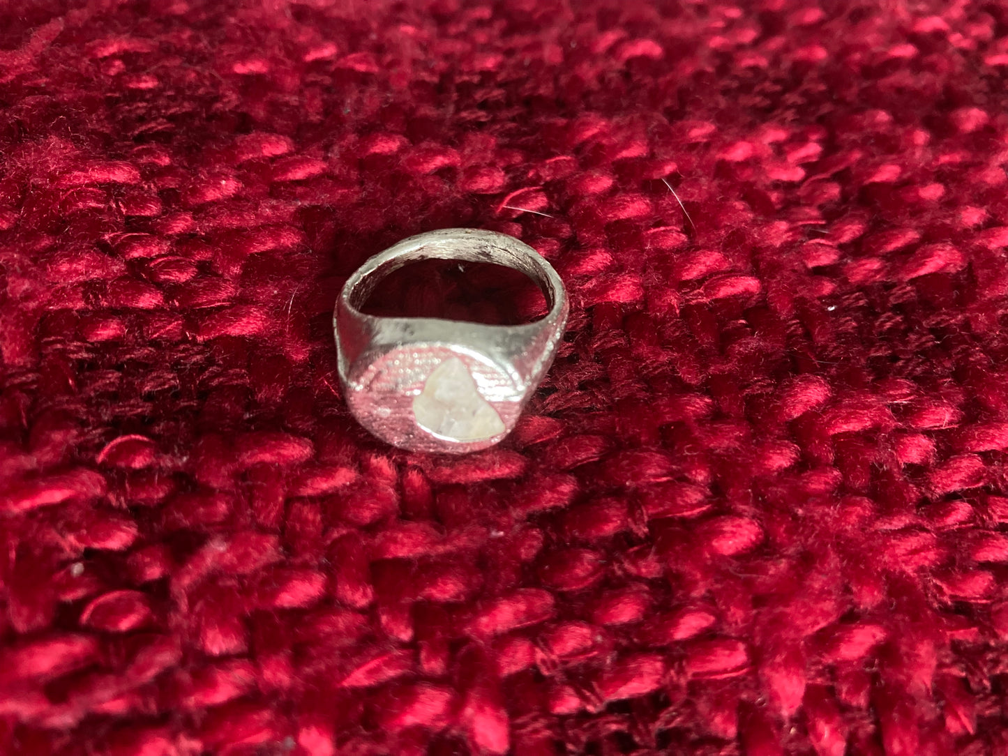 Avril Fine Recycled Silver Signet Ring - Size i (UK)