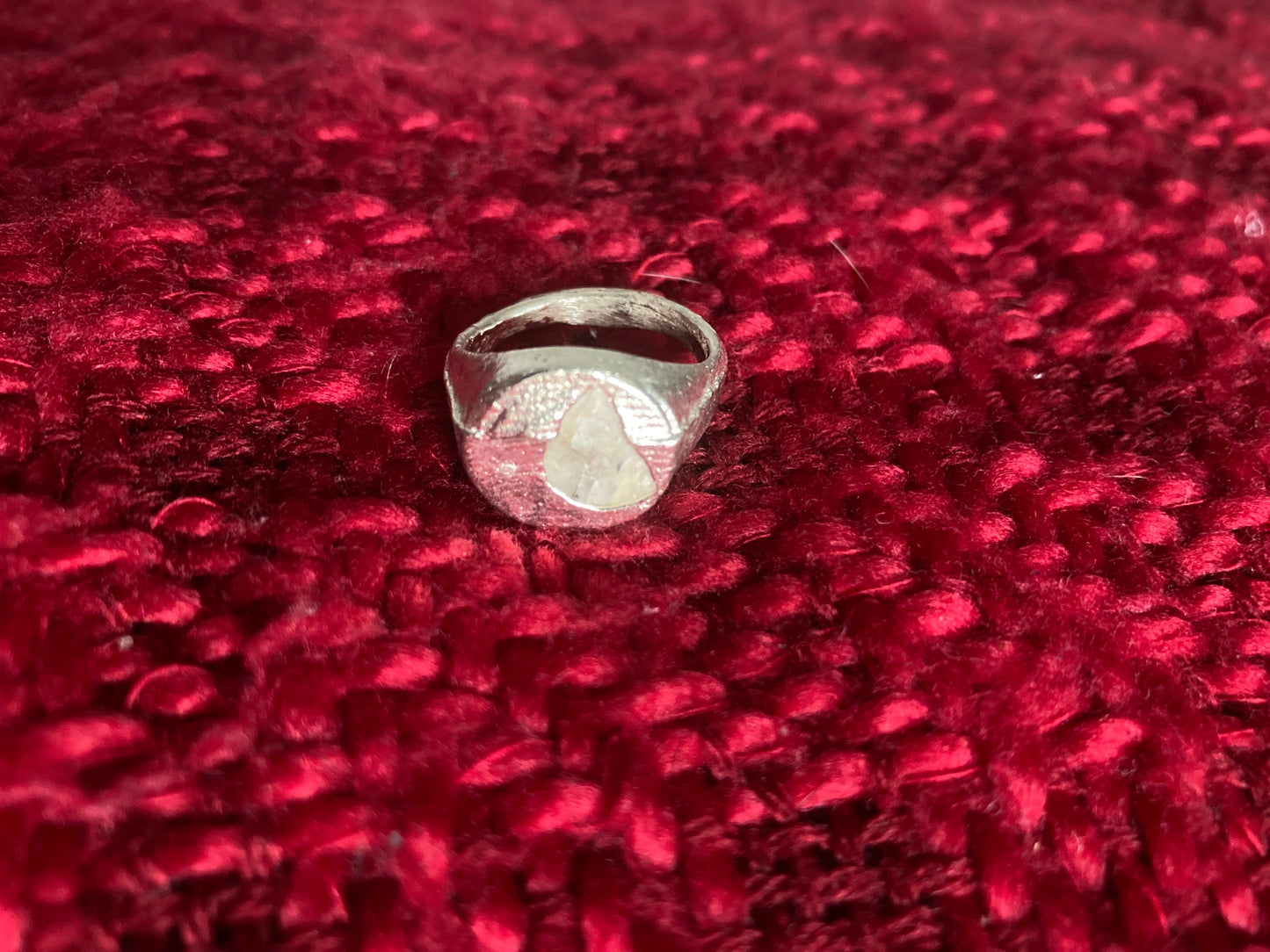 Avril Fine Recycled Silver Signet Ring - Size i (UK)
